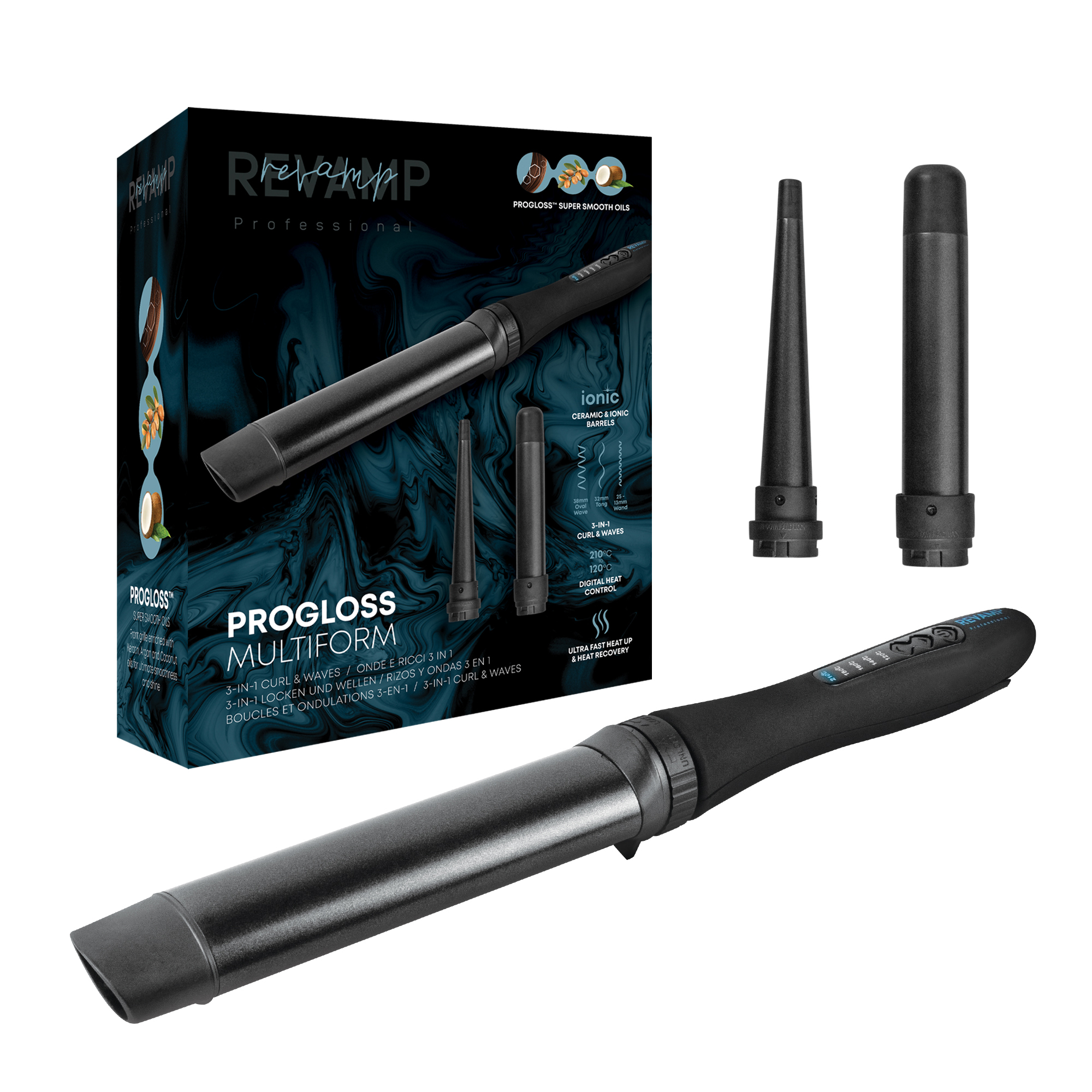 REVAMP PROGLOSS MULTIFORM CURL & WAVES 3in1 HAIR STYLER WD-1500