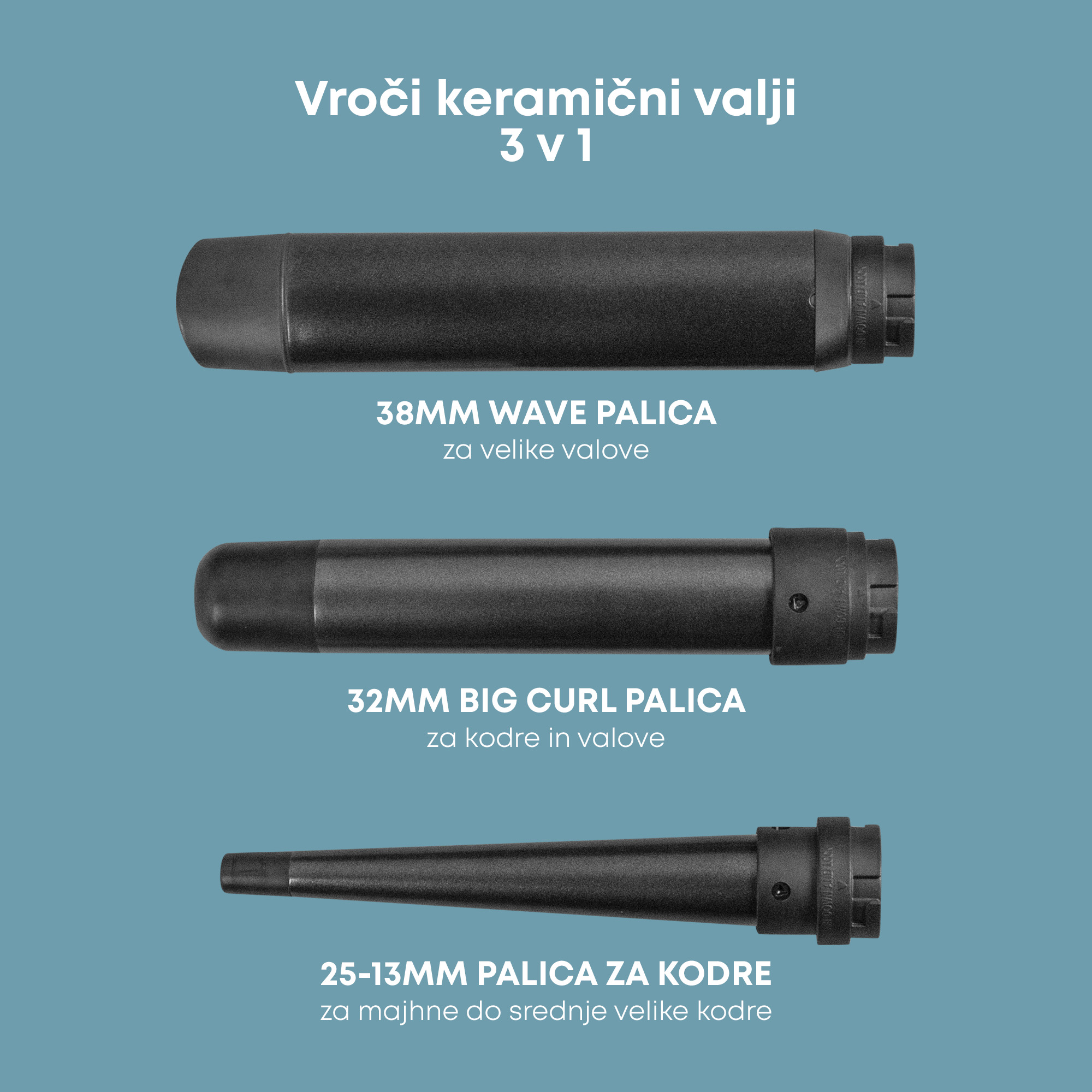 REVAMP PROGLOSS MULTIFORM CURL & WAVES 3in1 HAIR STYLER WD-1500 - Slika 2