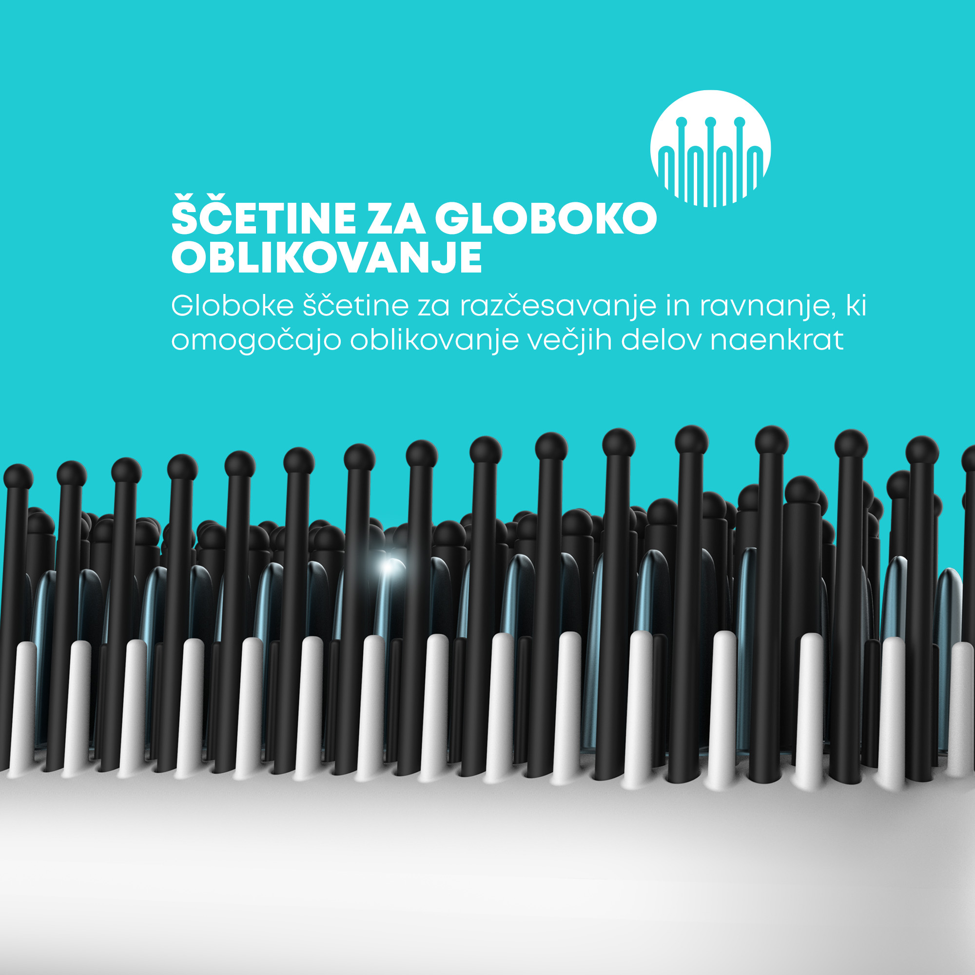 REVAMP PROGLOSS DEEPFORM CERAMIC STRAIGHTENING BRUSH - WHITE BR-1850 - Slika 3