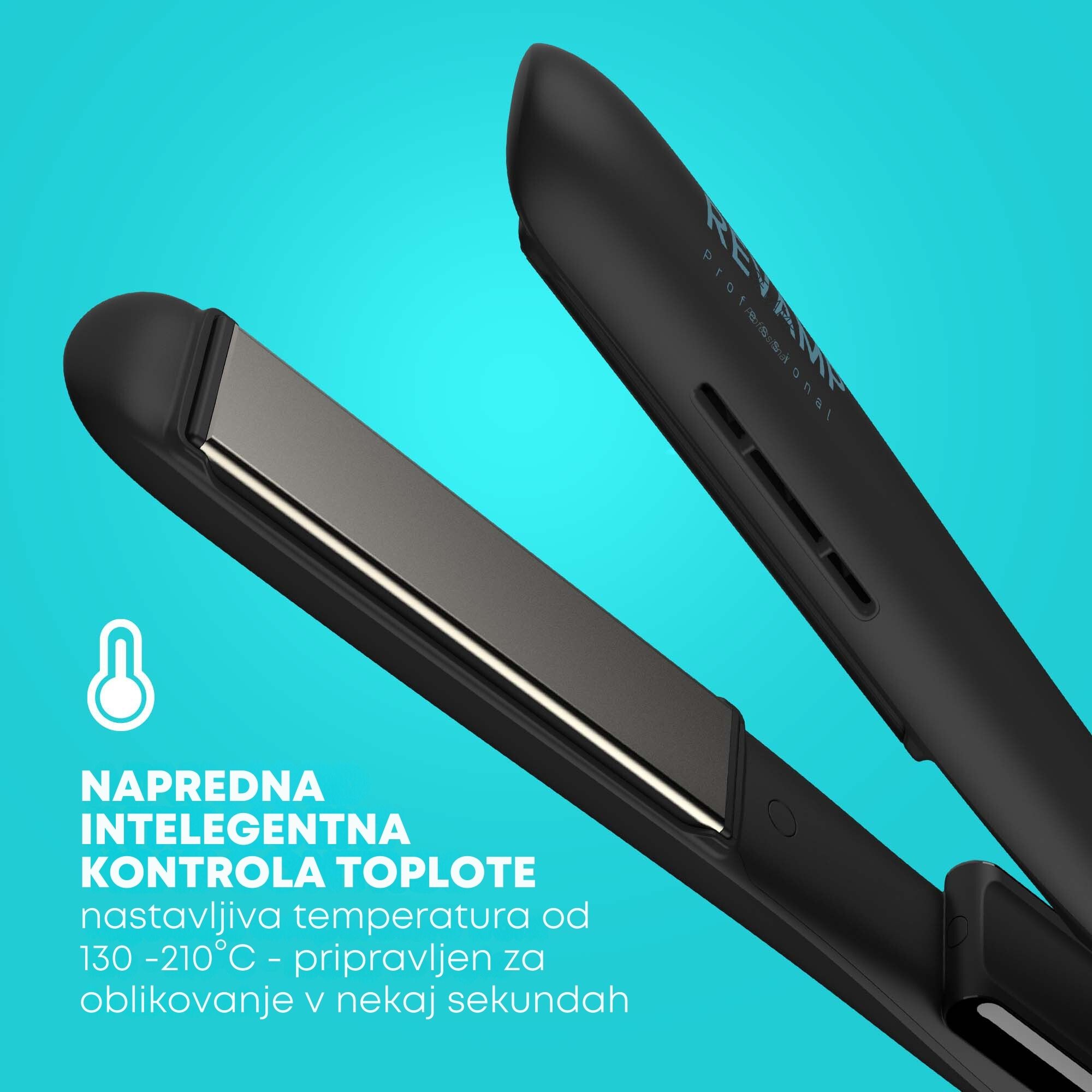 REVAMP PROGLOSS ION SHINE CERAMIC HAIR STRAIGHTENER - BLACK ST-1850 - Slika 2