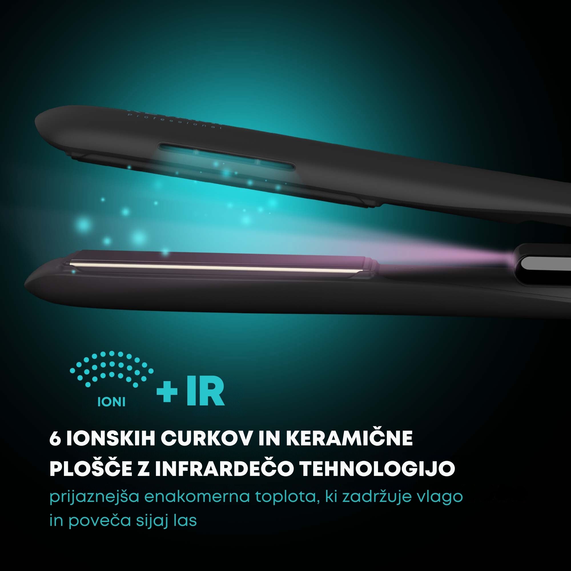 REVAMP PROGLOSS ION SHINE CERAMIC HAIR STRAIGHTENER - BLACK ST-1850 - Slika 4