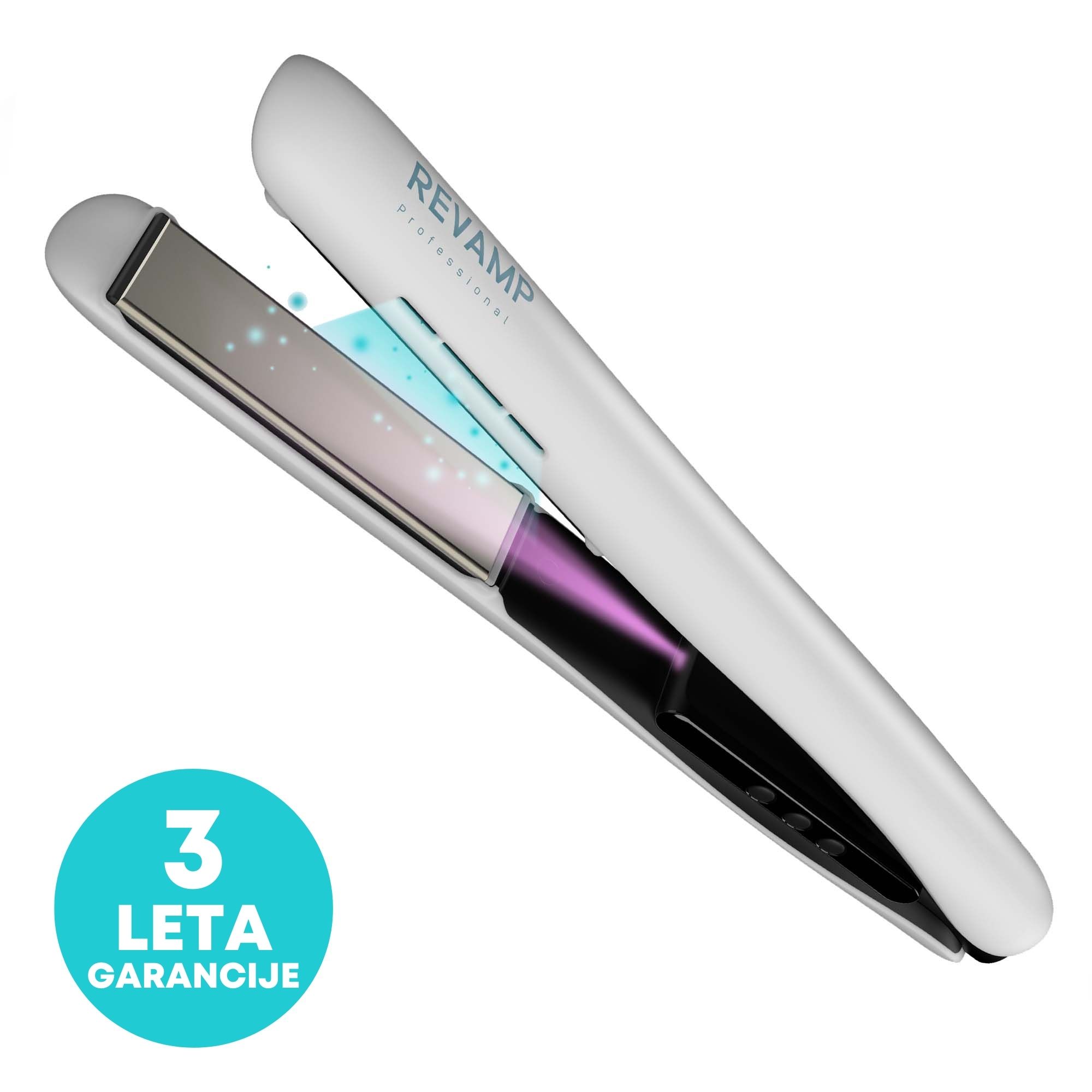REVAMP PROGLOSS ION SHINE CERAMIC HAIR STRAIGHTENER - WHITE ST-1850 - Slika 6
