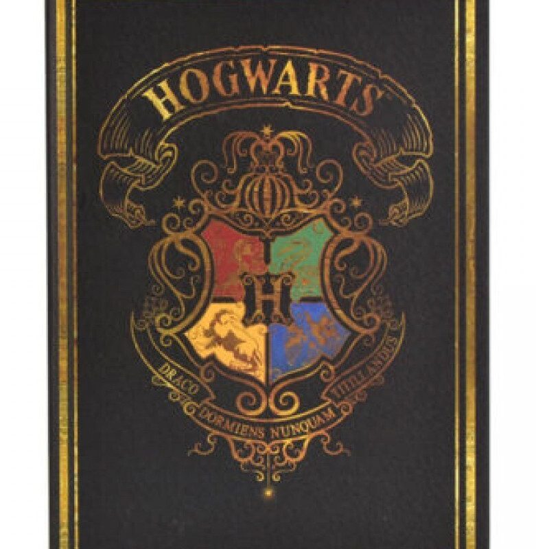 BLUE SKY HARRY POTTER A5 CASEBOUND NOTEBOOK - BLACK - COLOURFUL CREST