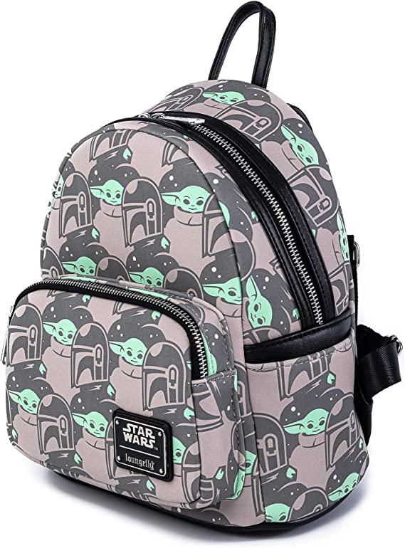 LOUNGEFLY STARWARS THE CHILD AOP MINI BACKPACK-CSK - Slika 4