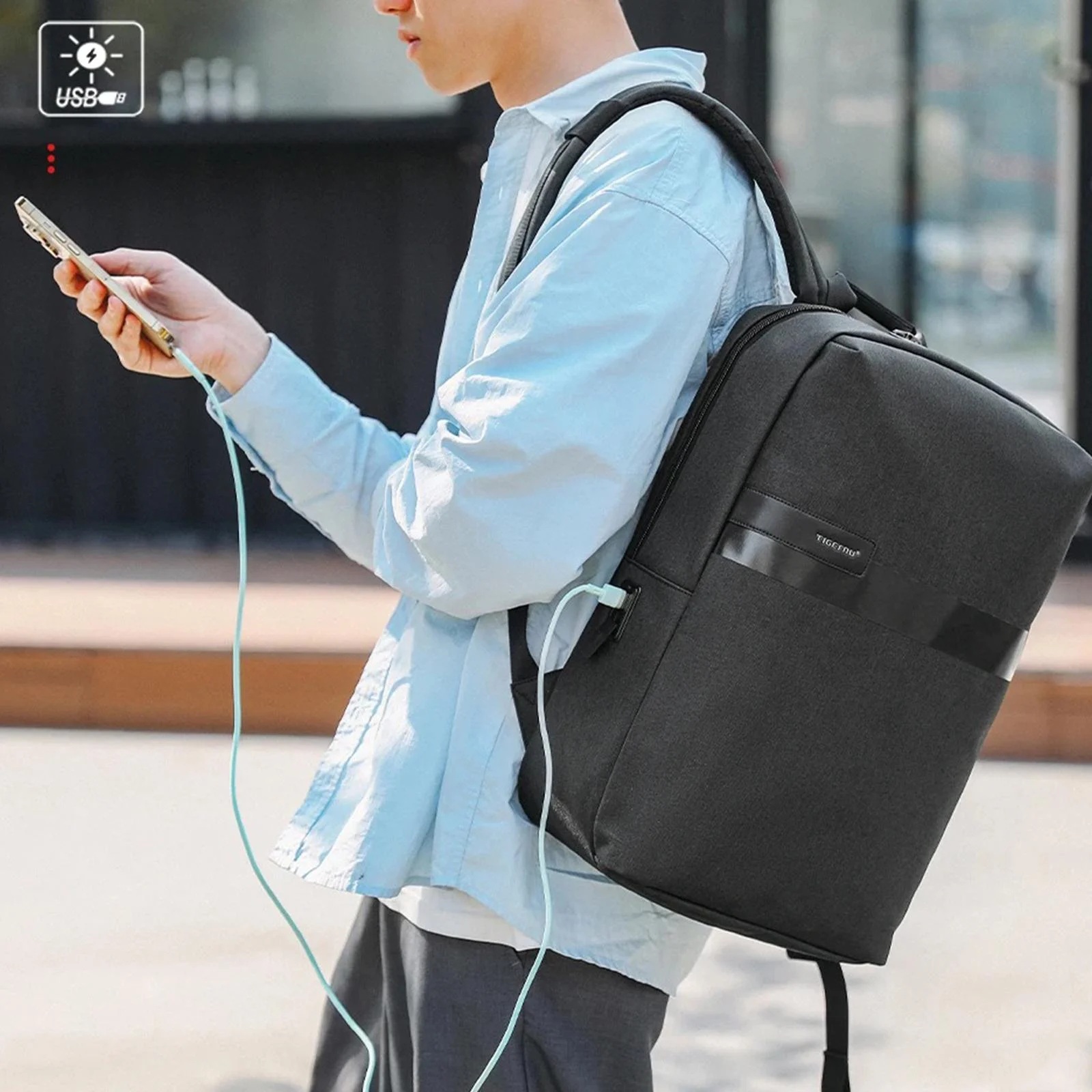 TIGERNU LAPTOP BACKPACK OCTANS 15.6" BLACK - Slika 4