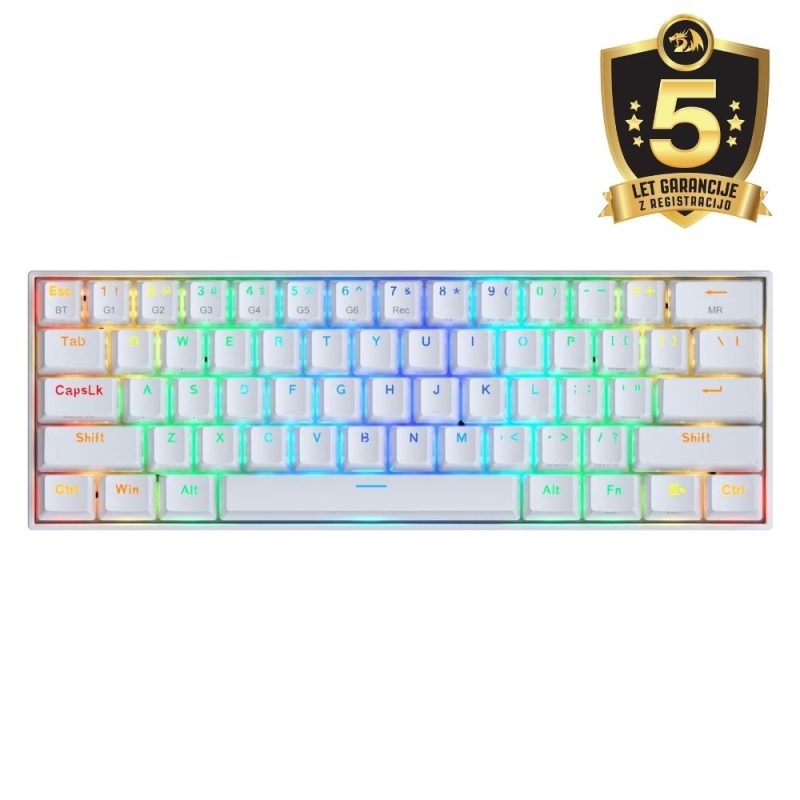 KEYBOARD - REDRAGON DRACONIC K530RGB PRO BLUETOOTH/WIRED MECHANICAL WHITE